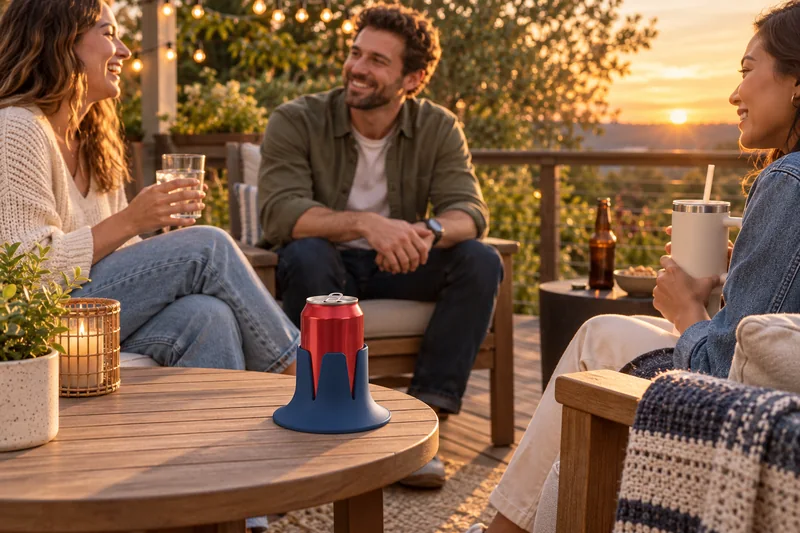 Stay for another conversation. AI lifestyle illustration.
